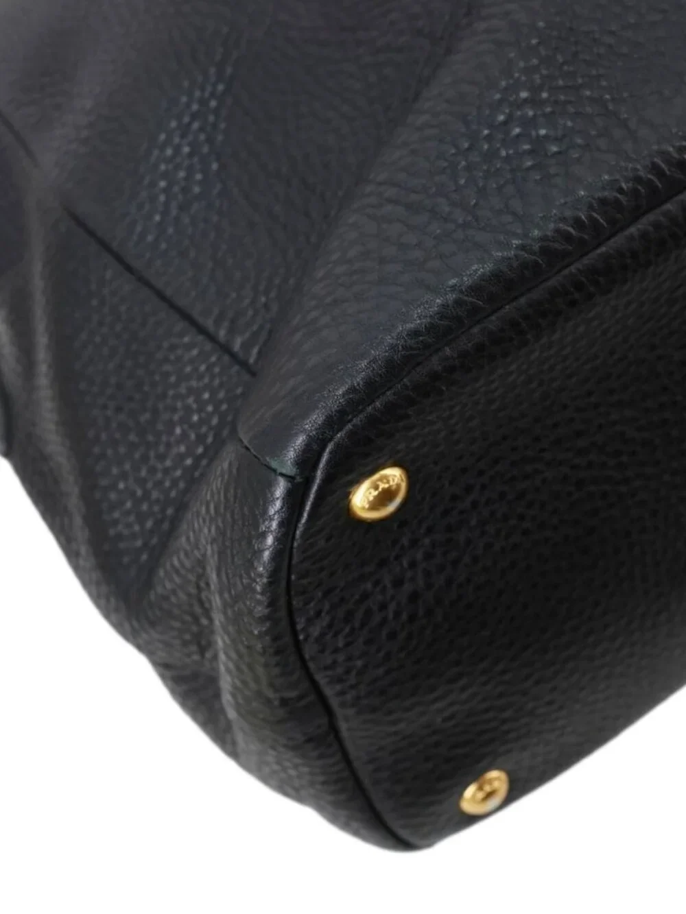 Prada  Vitello Daino Pebbled Leather Hobo Bag Black